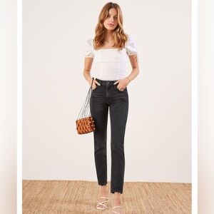 Reformation Julia High Cigarette Jean in Pacific, Sz 27